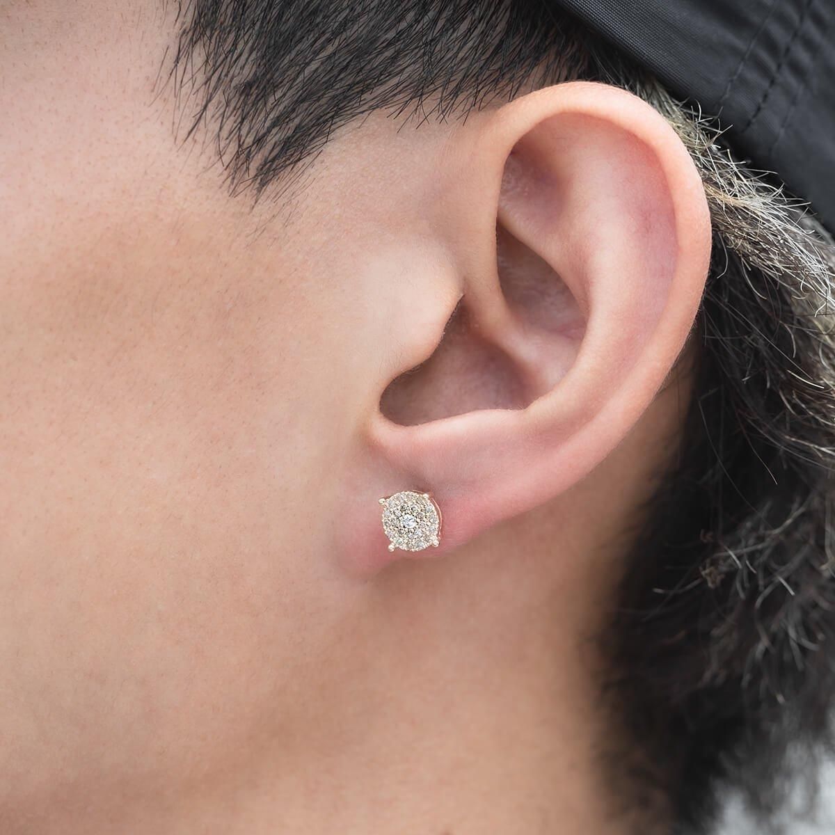 ダイヤモンド 10K イエローゴールド ピアス 7mm P3959-E-10KY