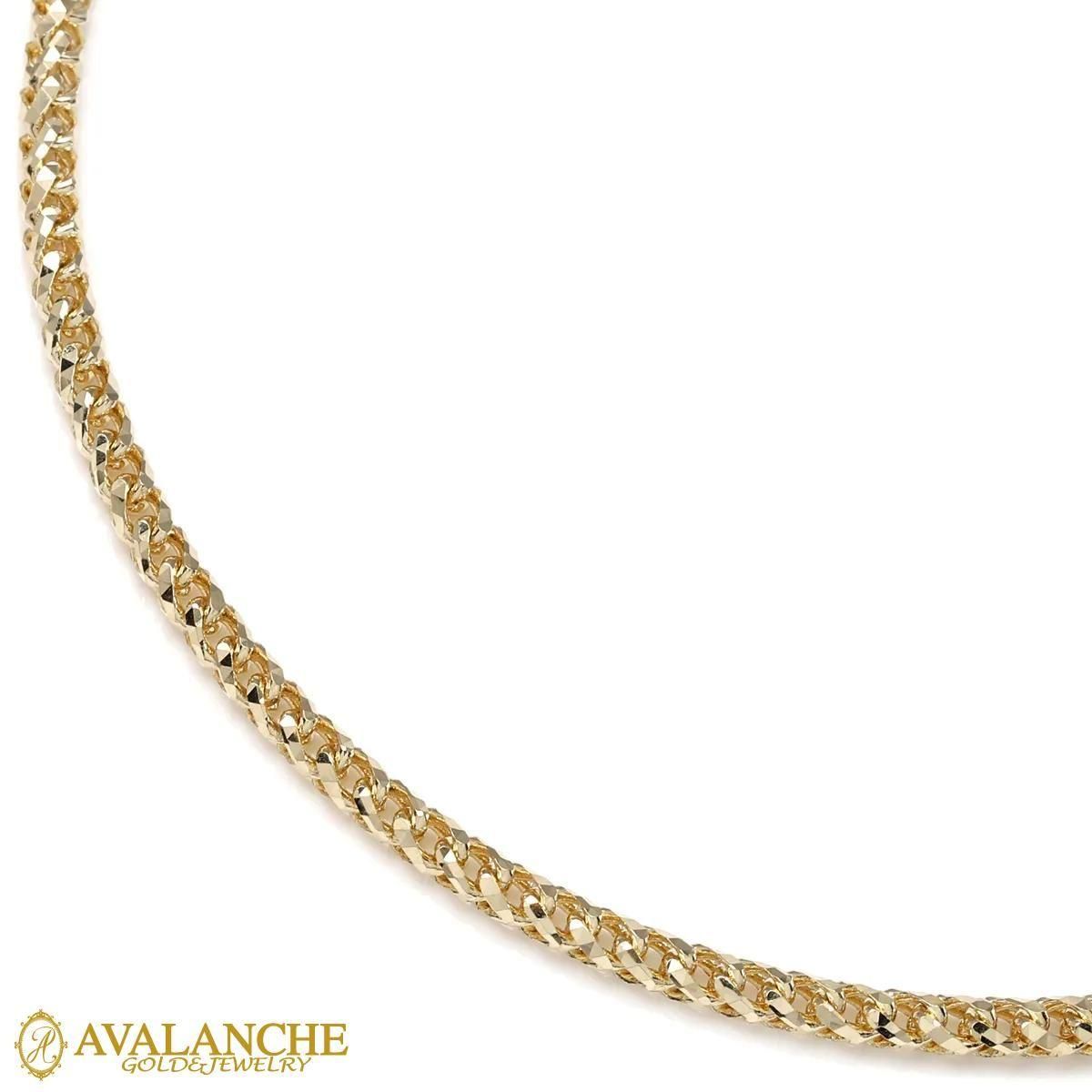 10K イエローゴールド フランクリンネックレス 幅2.5mm 50cm-60cm