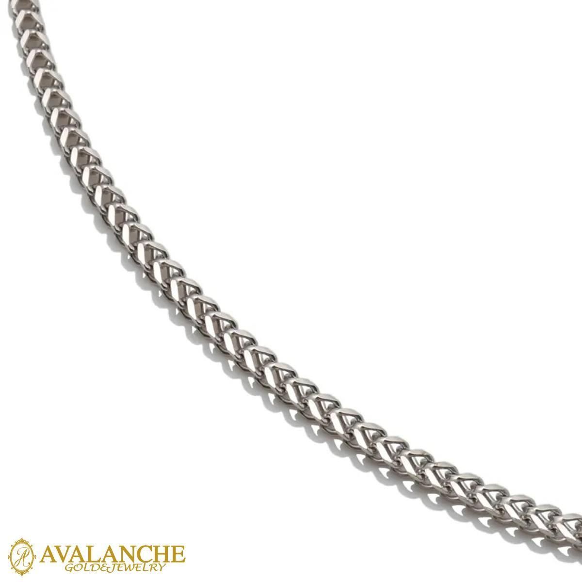 10K ホワイトゴールド フランクリンネックレス 幅1.5mm 45cm-50cm