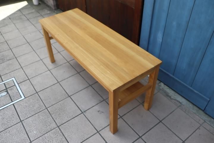 無印良品(MUJI)の稀少な木製ベンチ・板座・タモ材です。タモ無垢材を