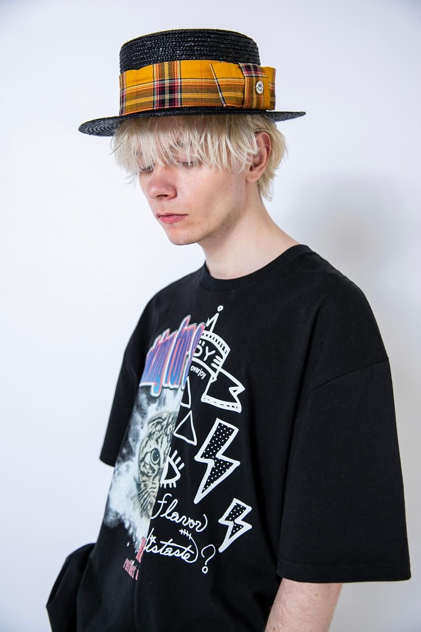 チェックリボンストローハット - ROY reflect overjoy