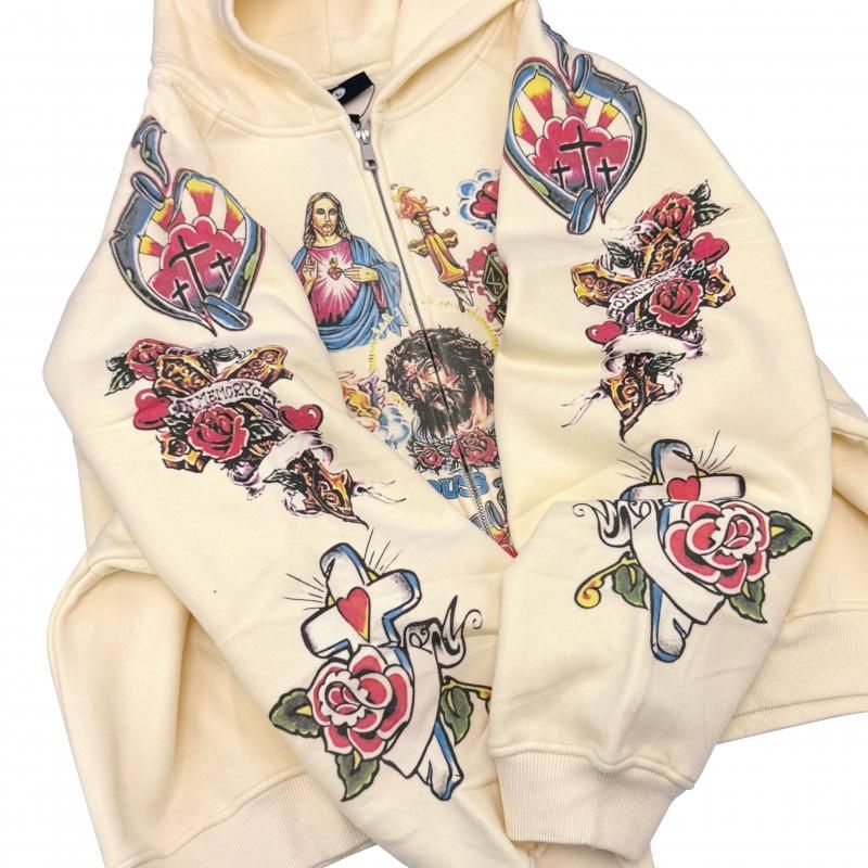 We Are Righteous / RISEN KING CROPPED ZIP HOODIE - GANGSTA MARKET