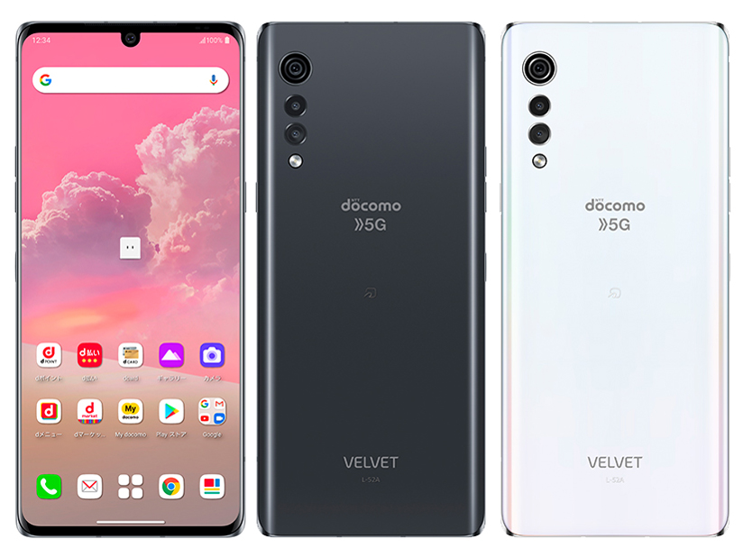 LG VELVET 5G 本体 L-52A ホワイト※キズ、画面割れ有り。 LG