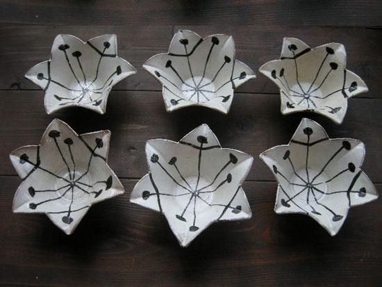 乾山写し 銹絵百合形向付 6客組 - ANTIQUE belle WEB SHOP