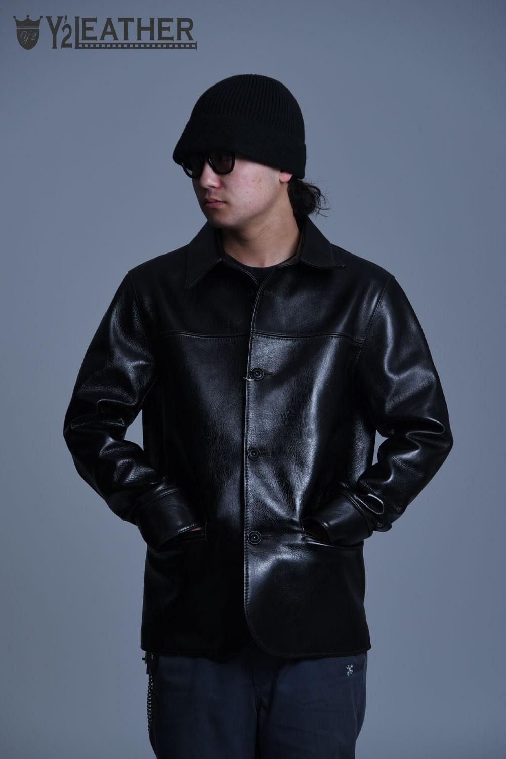 Y'2 LEATHER(ワイツーレザー) カーコート ANILINE STEER ROUNDED HEM
