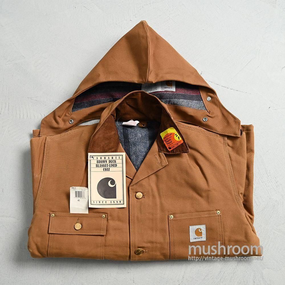CARHARTT BROWN DUCK BLANKET LINED COAT with HOODY（DEADSTOCK/SZ 40