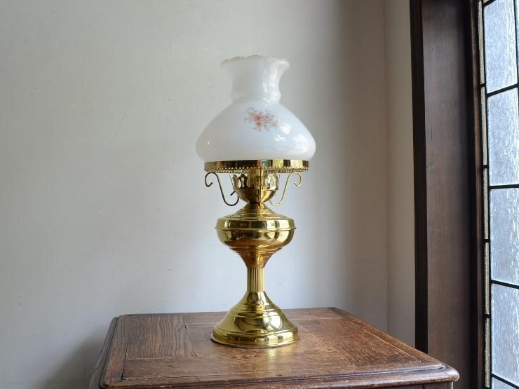 オイルランプ型 ガラステーブルランプ（H40cm）｜アンティーク照明