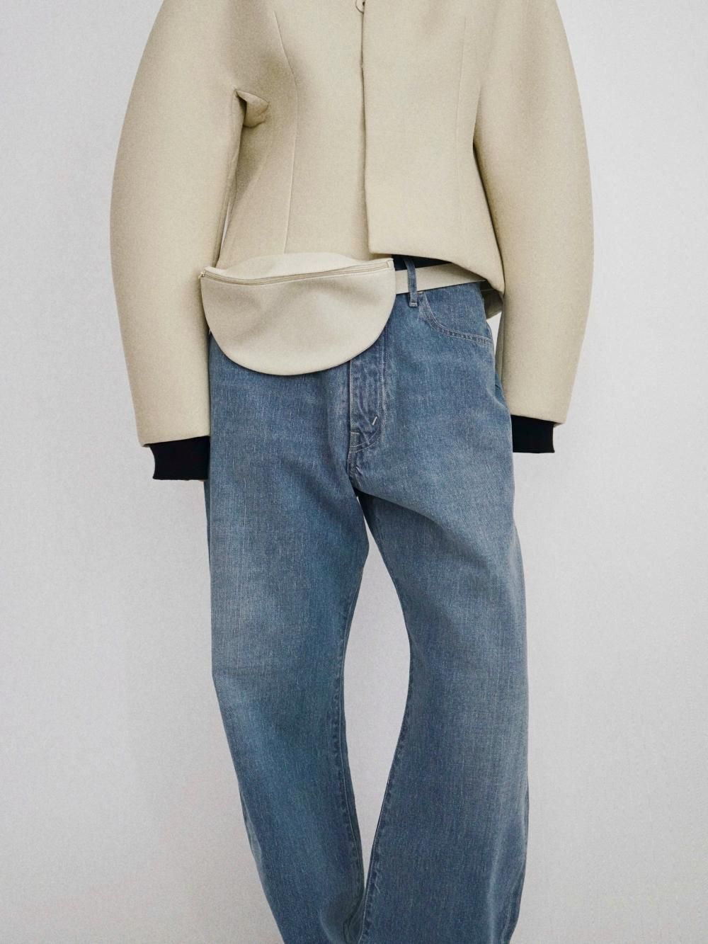 AURALEE SPONGE TROPICAL WOOL NO COLLAR BLOUSON / IVORY - n e p