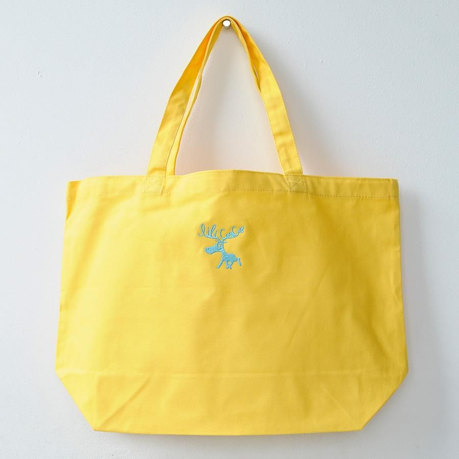 ファミリアリバティ柄トートバッグ＆マスコットベアー（イエロー）