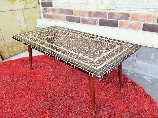 1960-70's ヴィンテージ タイルトップ ウッド ローテーブル