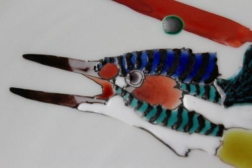 武腰 潤 「川蝉の和皿」九谷焼 - レトロ ＆アート空間 「 古美術倶楽部