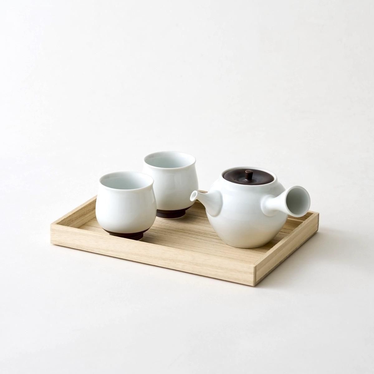 新商品】急須セット 桐箱入り 錆釉 白/茶 | 茶器 - こしらゑ by WDH