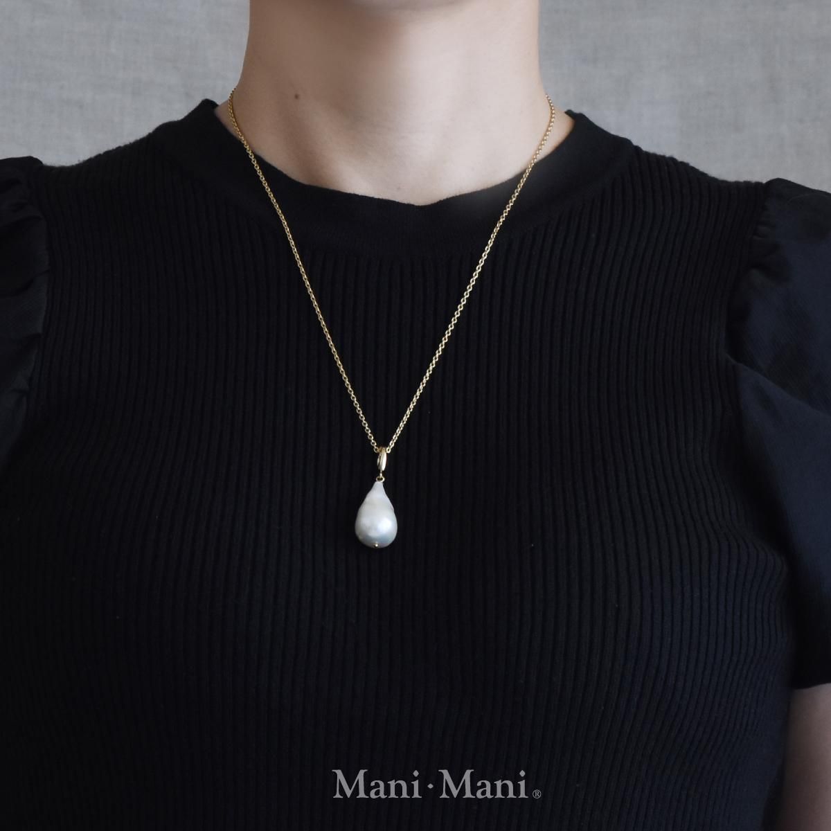 オイスターバロックパールペンダント SV925（Gold）｜個性が光る♪大粒