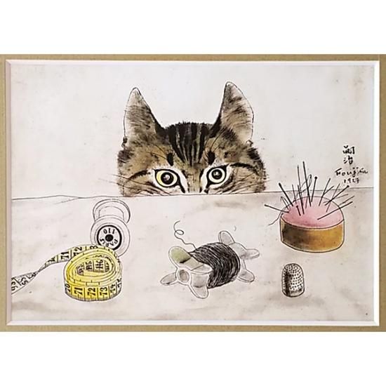 ポストカード額装品 藤田嗣治《仕立屋の猫》 - 額縁・ギャラリー37°