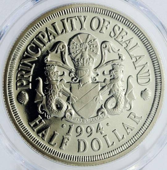 1994 シーランド公国 50セント シャチ 白銅貨 PCGS PR68 - シマダコイン
