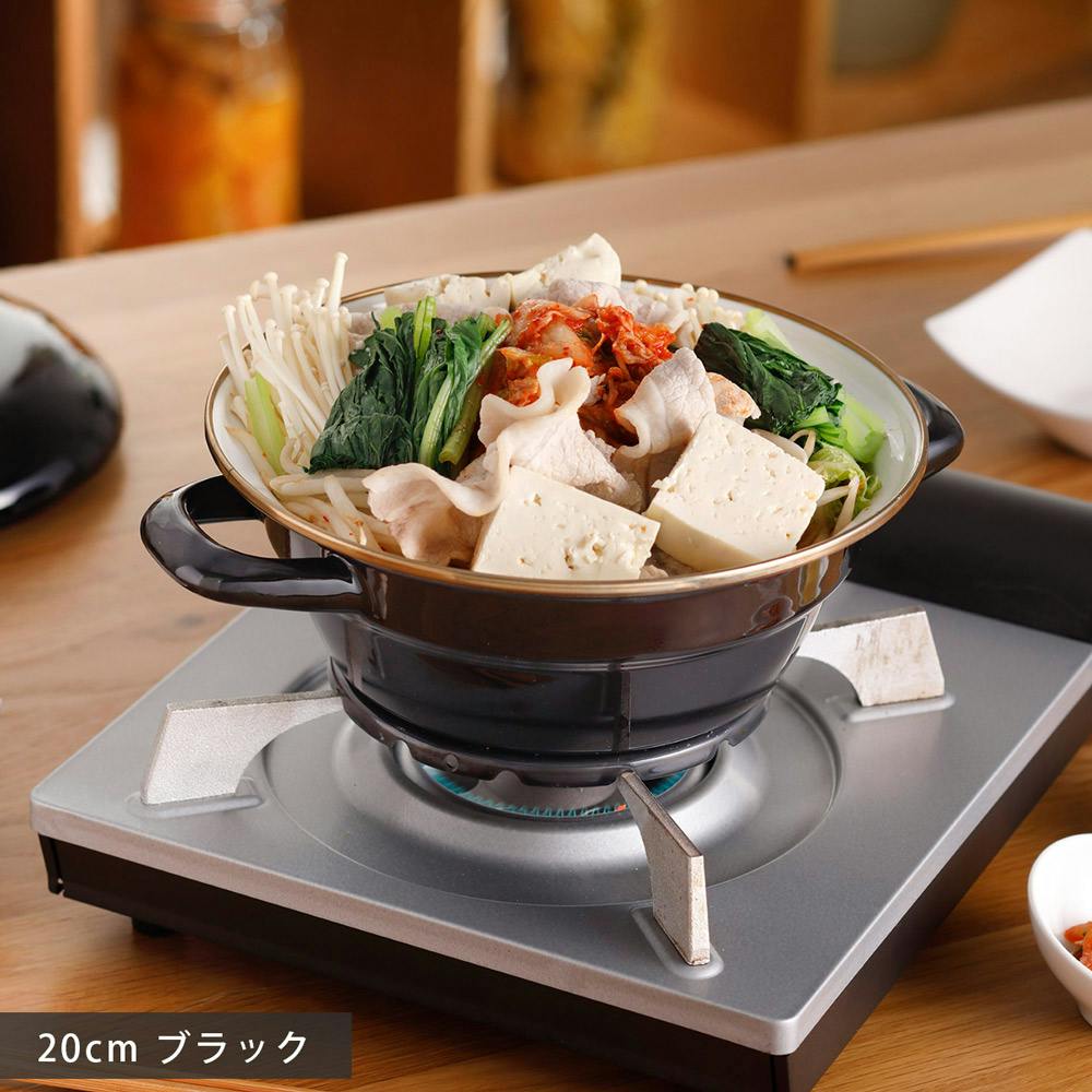 富士ホーロー 琺瑯土鍋 20cm IH対応 2L HD-20【卓上鍋 1人用 2人用