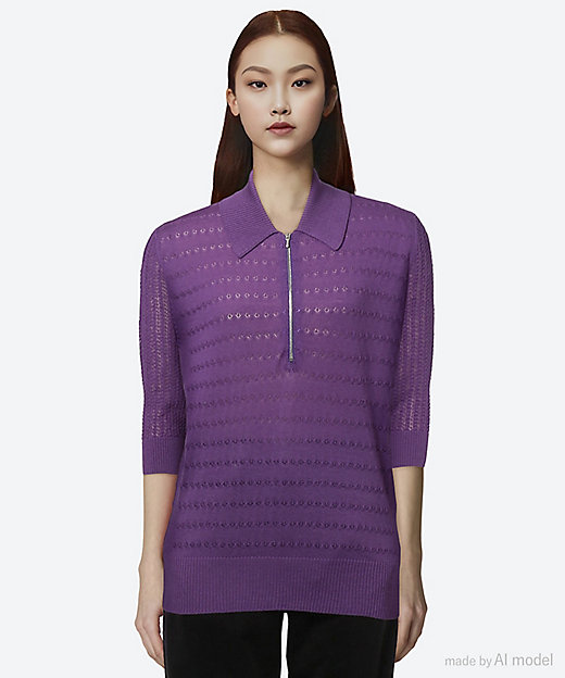 ウールレ―スハーフジップ 7913－2－300320 | BLAMINK