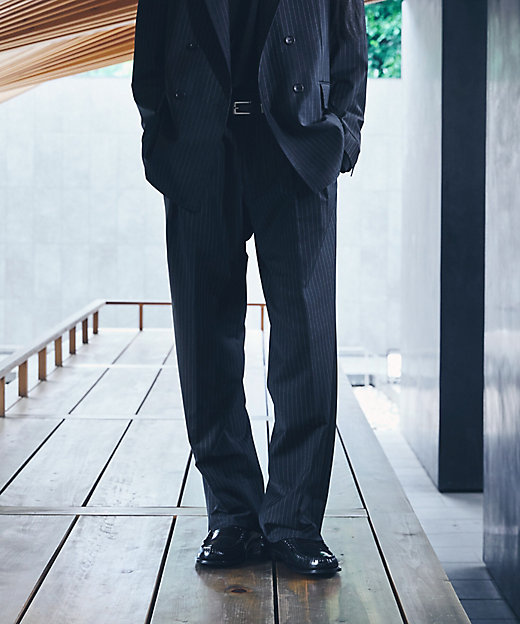 ブライトリーセットアップ】マニッシュストライプ 2WAYストレッチ