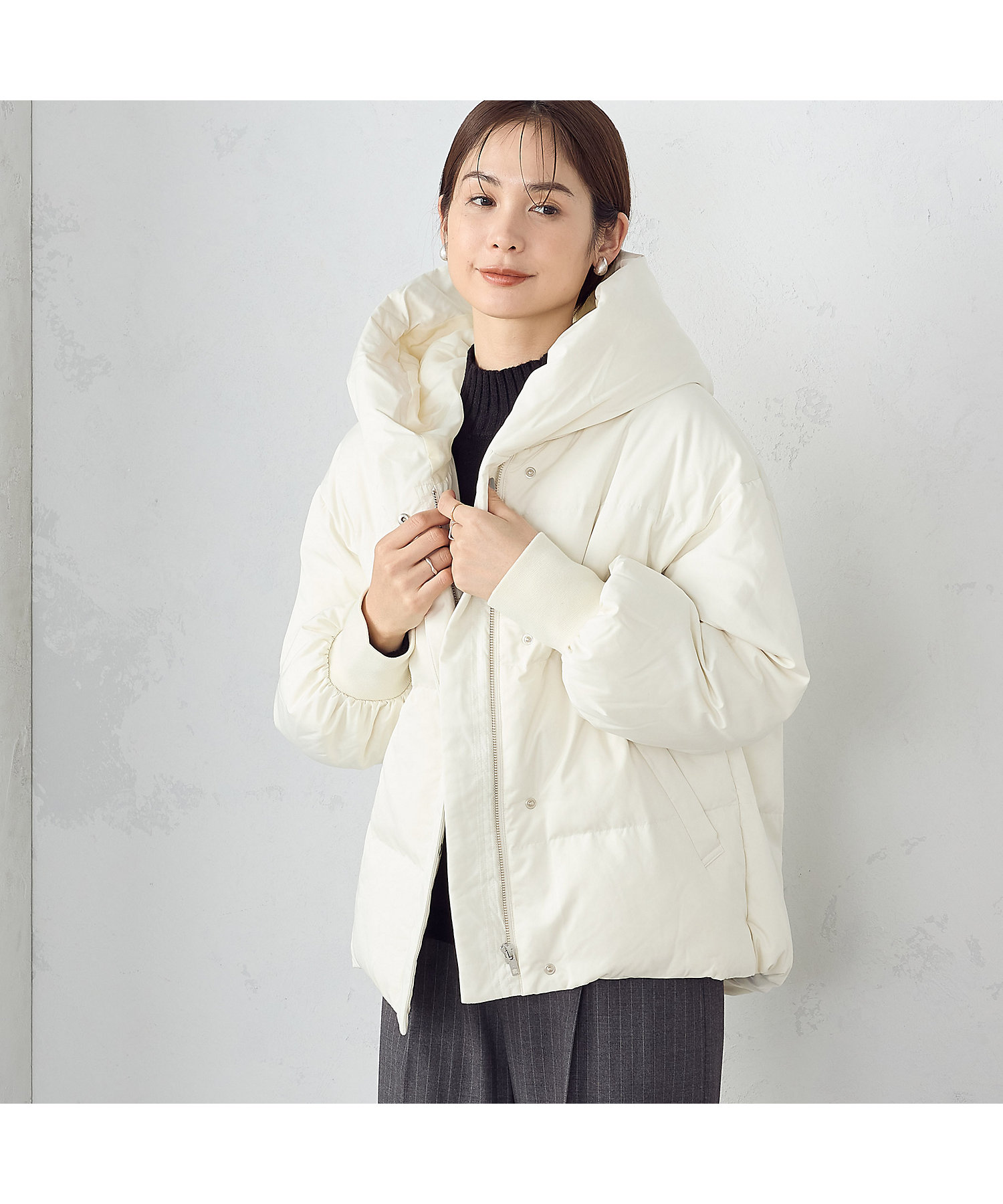 リサイクルタフタ 撥水加工 ダウンショートコート（1227DE01