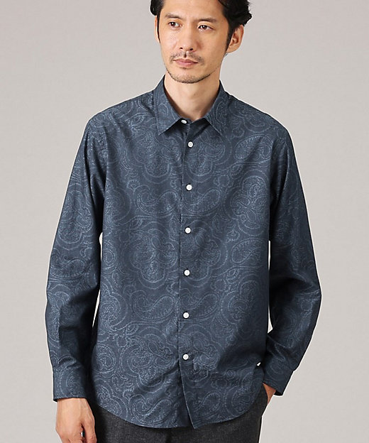 ジャカード織】ペイズリー総柄 シャツ（2002272516