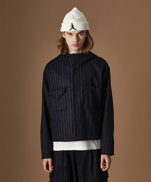 フランネルストライプパーカー（2002464626） | TAKEO