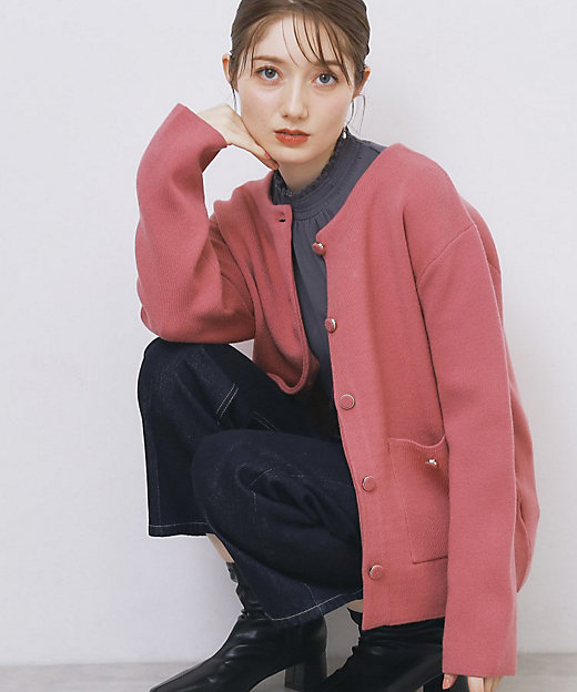 ダブルフェイスコーディガン【洗濯機OK】（2002536190