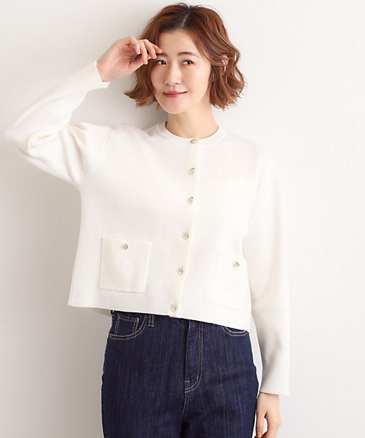 SET UP対応】ジャケットライク総針カーディガン