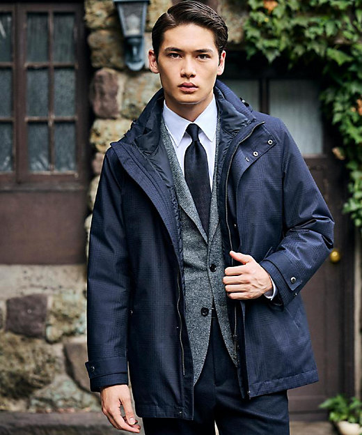 3WAY】グレンチェック ダウンライナー ブルゾン