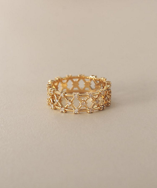 K18ダイヤモンド プレイドレース リング（2002543600