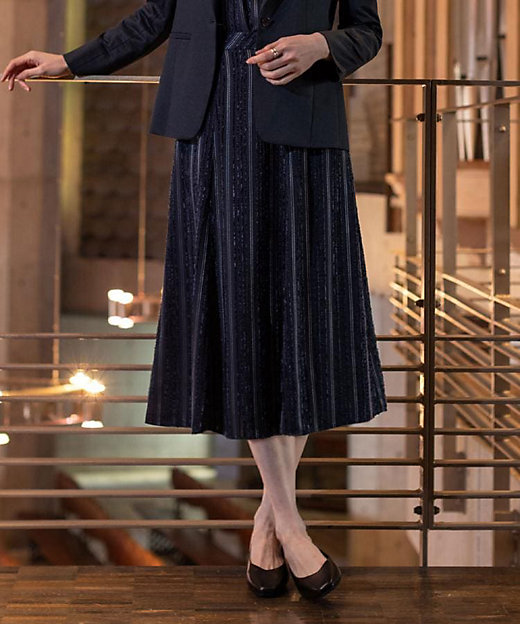 セットアップ可】ストライプ柄ジャカードスカート