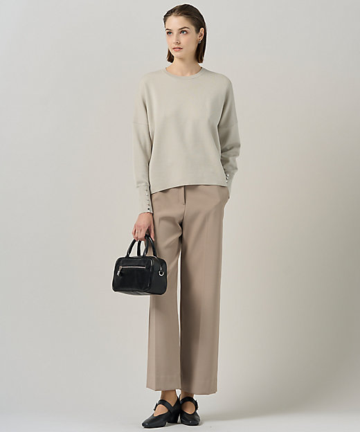 洗える】 シルキーウールダブルフェイス ニットプルオーバー