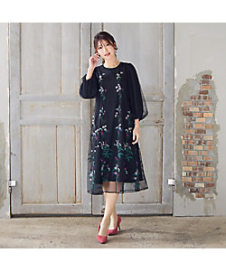 手洗いOK】ボタニカル風フラワーワンピース（51015503