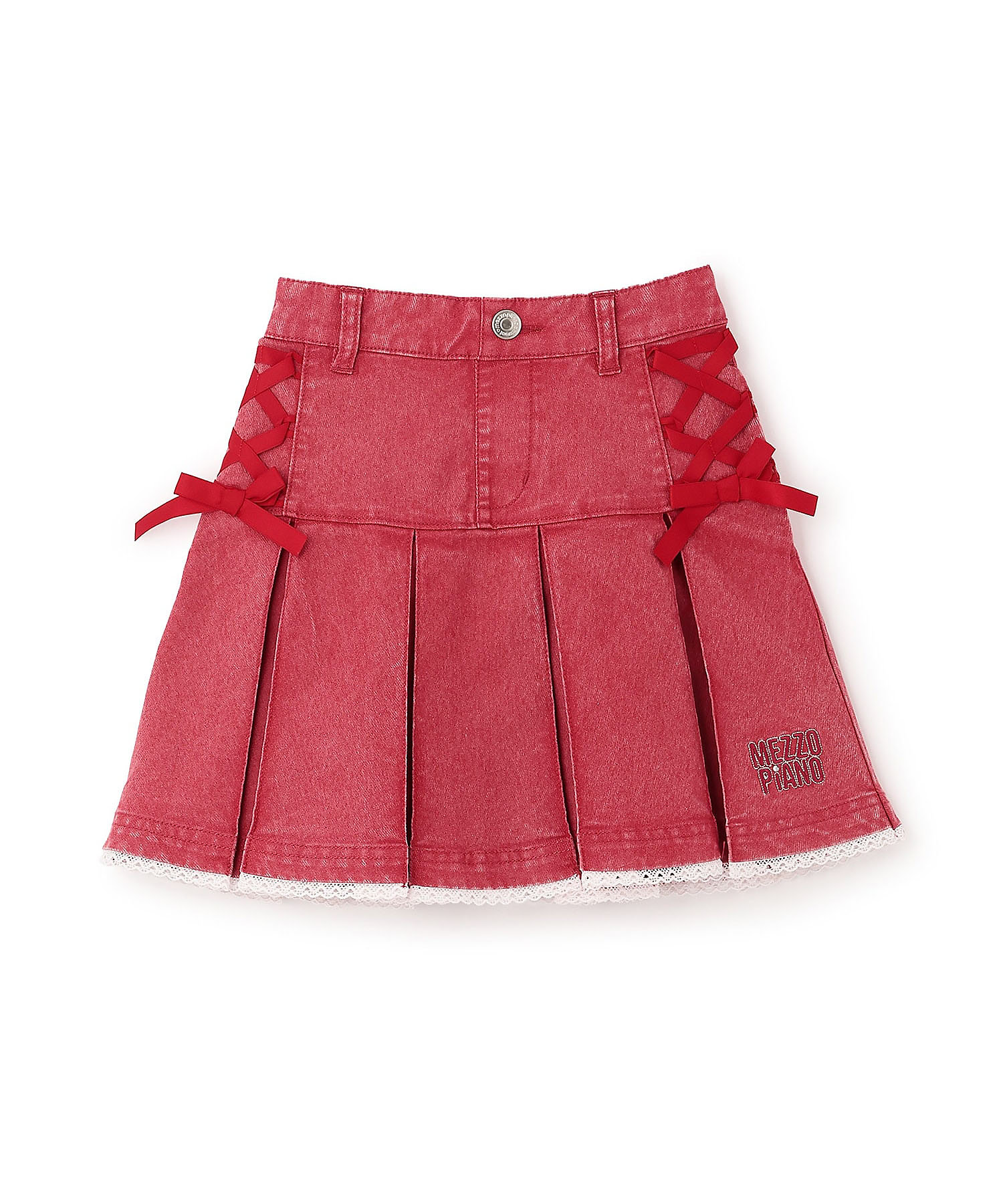 レースアップリボン タックプリーツスカート 6061101 | mezzo