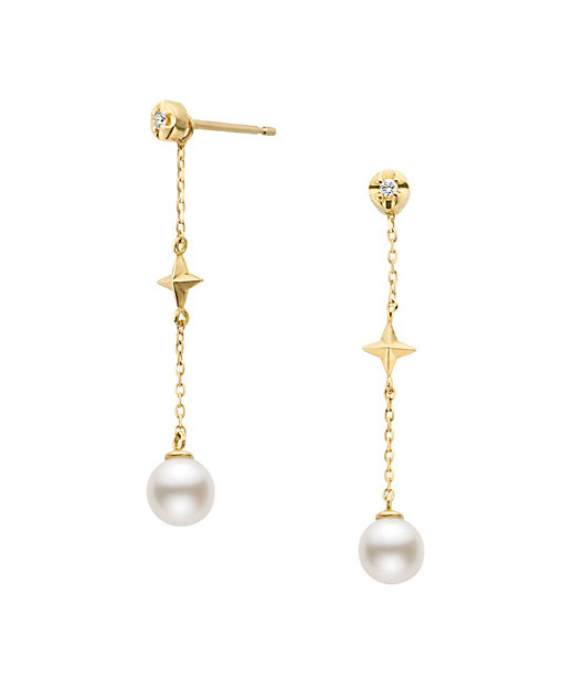 K18YG パール ダイヤモンド ピアス AGVA1612 PA