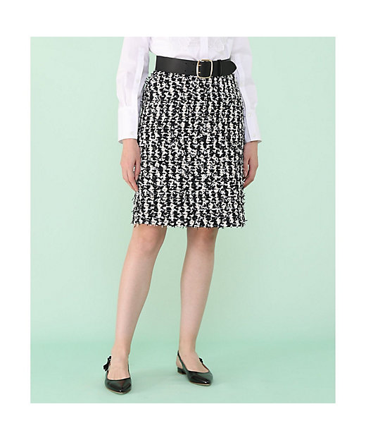 セットアップ対応商品】モノトーンチェックツイードミニ スカート