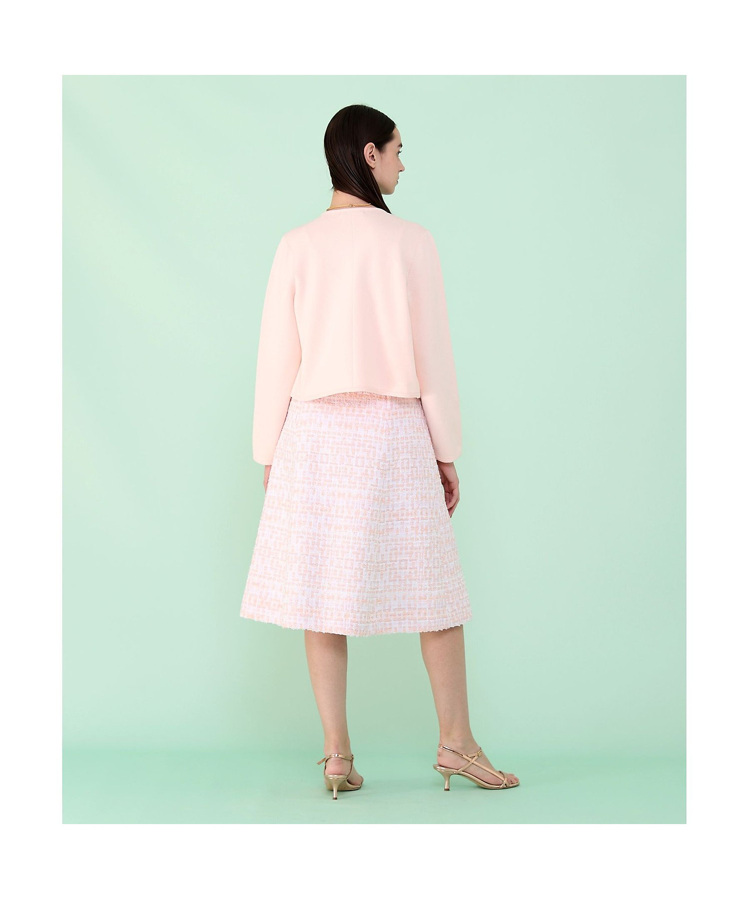 サーモンピンクツイード前釦 スカート | ANAYI/アナイ | 三越伊勢丹