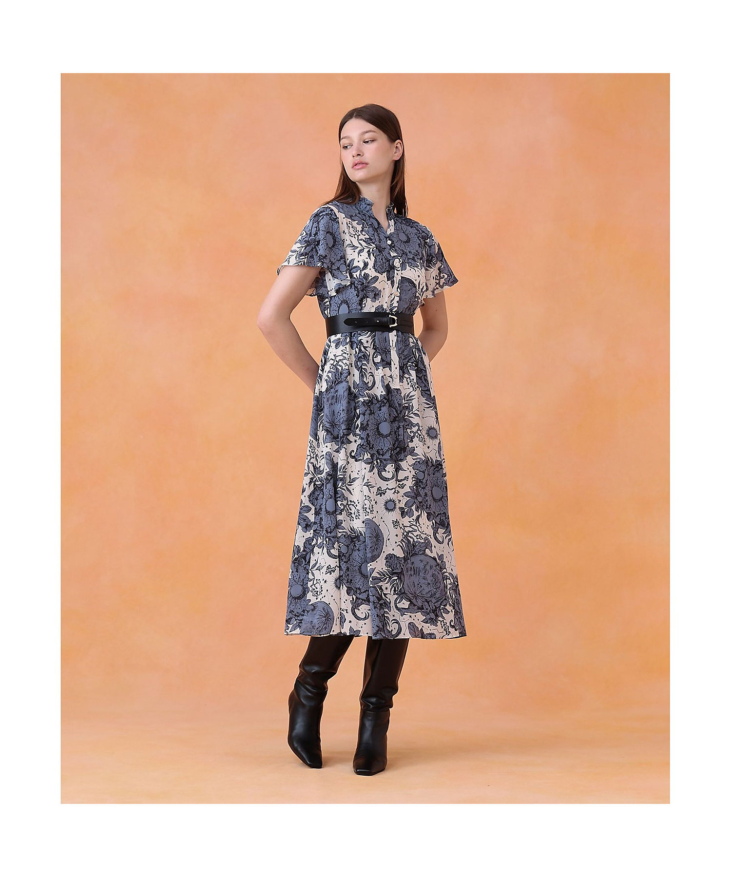 コンスティレーションプリントギャザーワンピース | ANAYI/アナイ