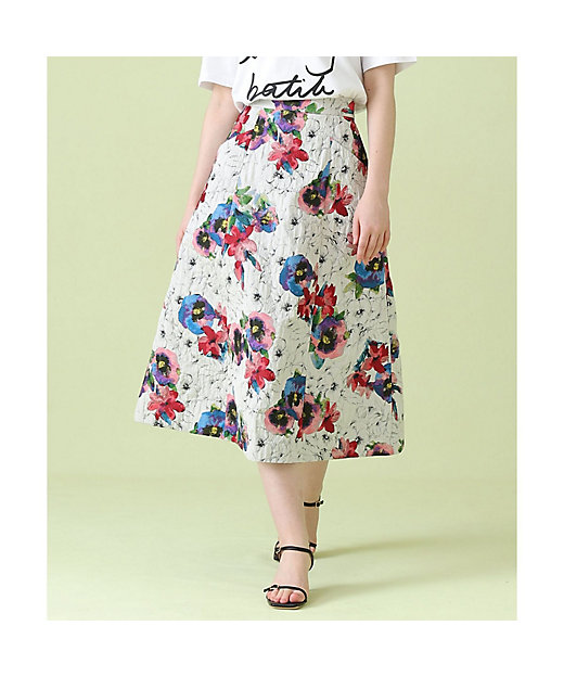 ふくれフラワージャカードフレア スカート | ANAYI/アナイ | 三越