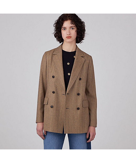 ウールサキソニー ダブルブレストジャケット | maison TOMORROWLAND