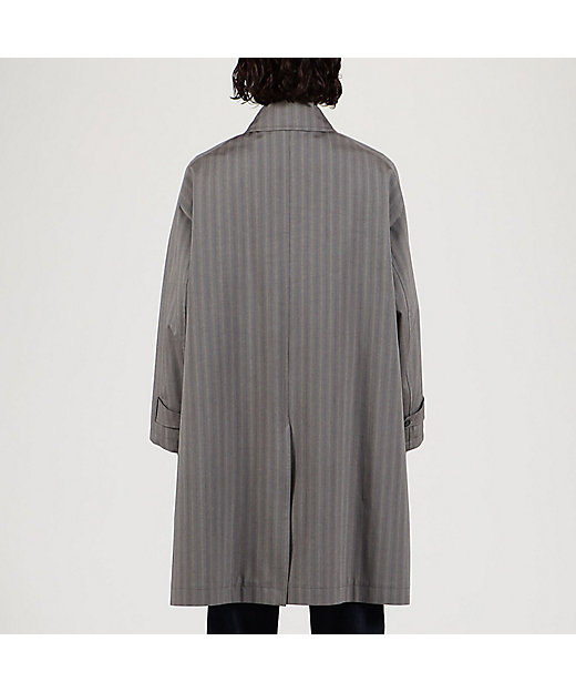 シルクコットンボンディング ヘリンボーン ステンカラーコート