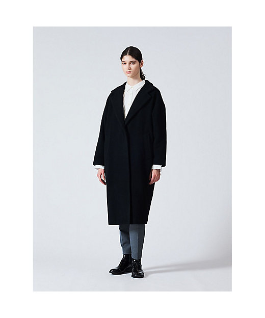 mizuiro ind ウールブレンドスタンドカラーコート | mizuiro