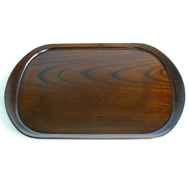 楕円盆 和楽 欅 木製 漆塗り トレー 漆器の井助