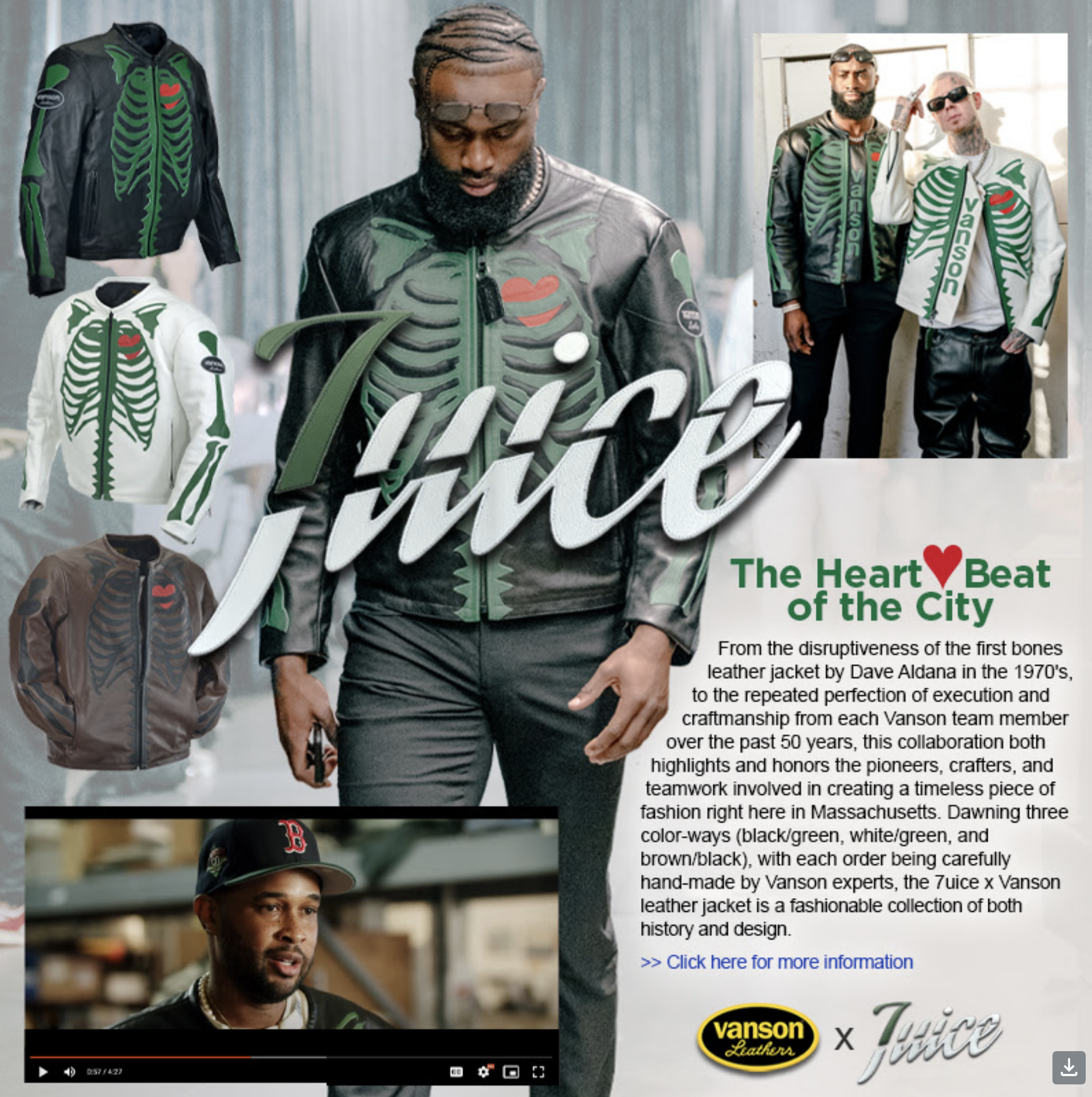 7uice x Vanson - a fashionable jacket collection of both history