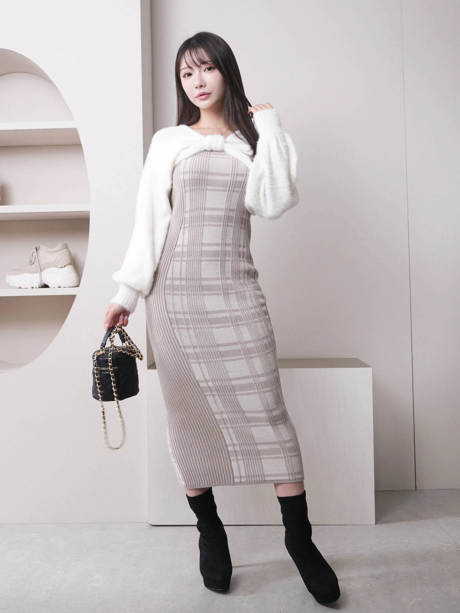 LIP SERVICE（リップサービス）｜ リボンフェザーアンサンブルロング