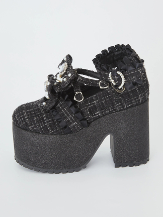 ツイード厚底シューズ - Ank Rouge(アンクルージュ)のパンプス