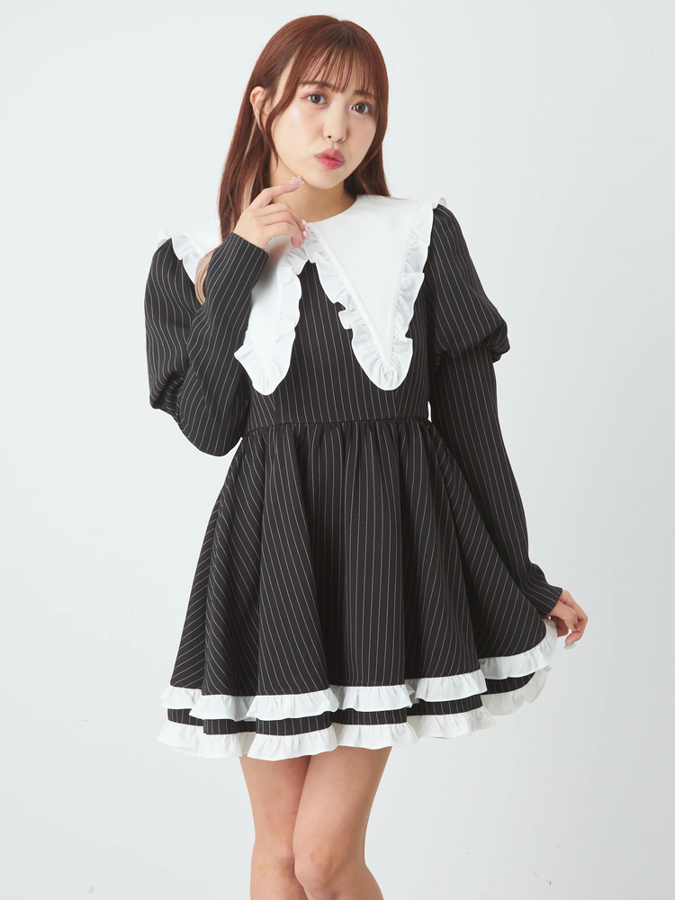 ストライプBIGカラーワンピース - Jamie エーエヌケー(ジェイミーエー