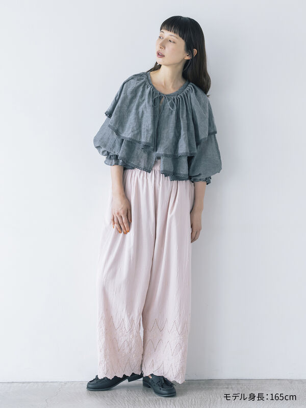 セール】 【kazumi×Samansa Mos2】ケープ付ボレロ（ブラック/ピンク