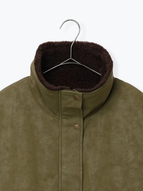 セール】 レザーライクミリタリージャケット（ブラック/ブラウン