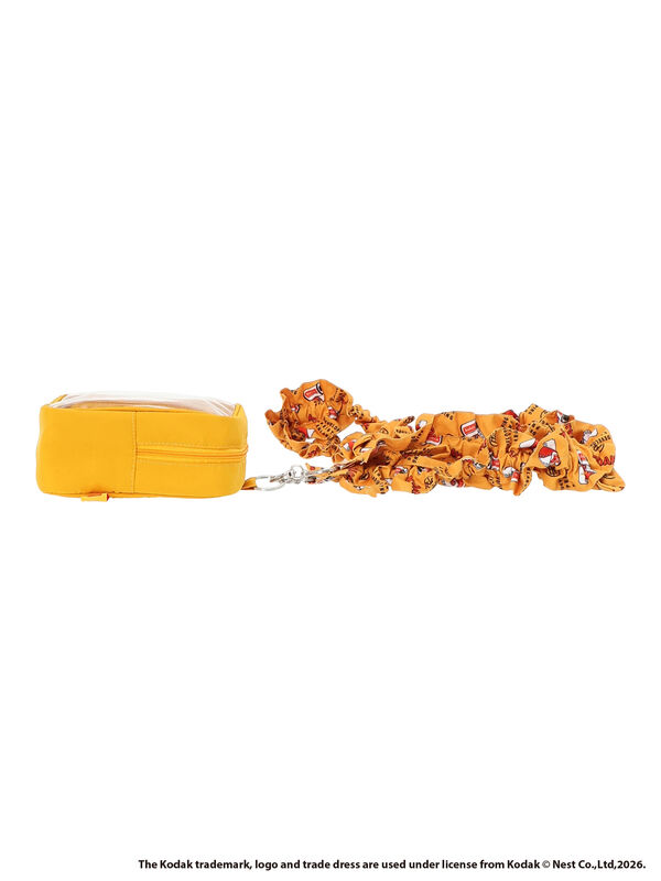 KODAK】総柄スマホストラップ付ポーチ（オフホワイト/イエロー/バッグ