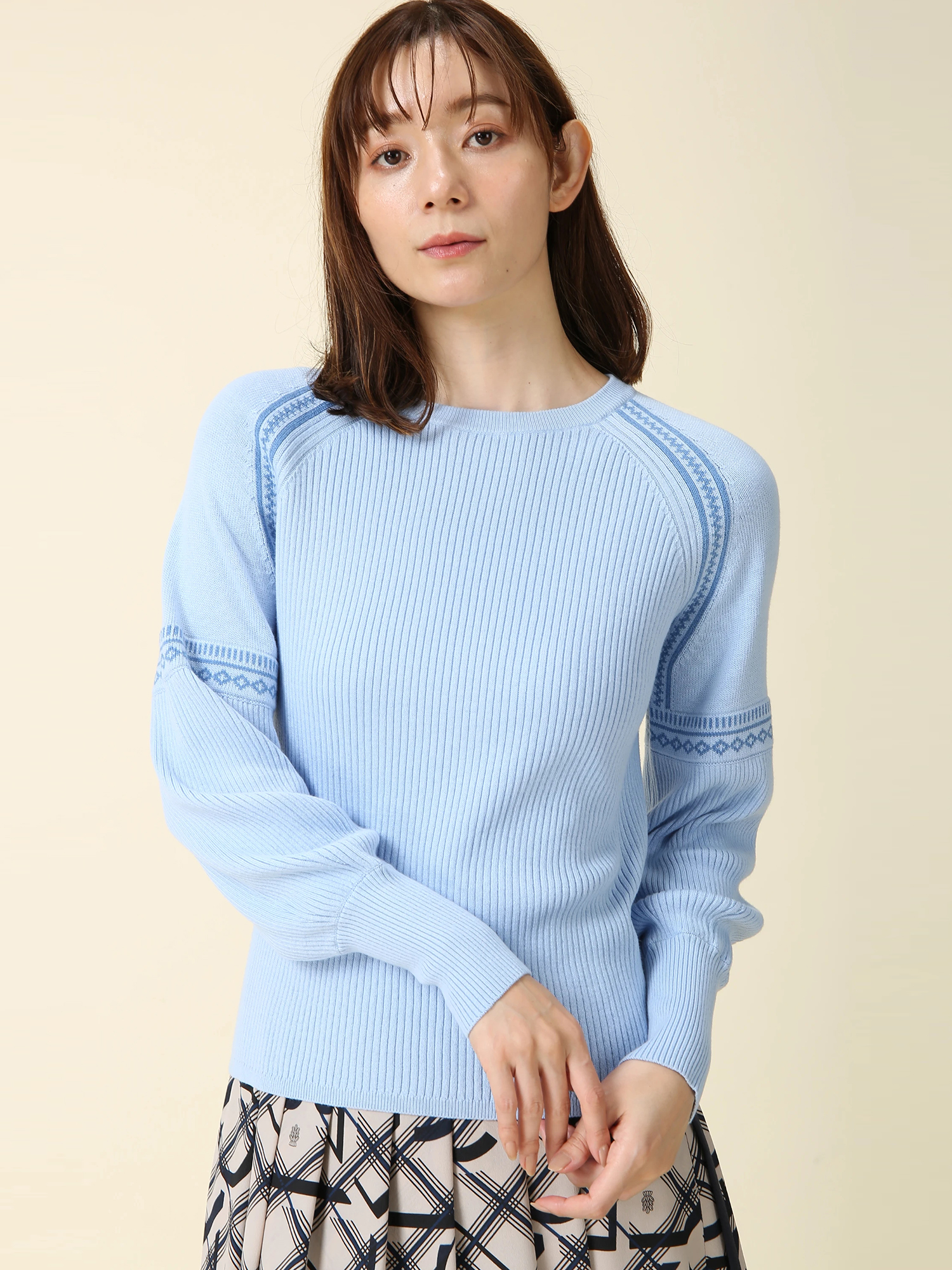 コットンカシミヤ プルオーバー ニット ｜ MORABITO BLANC（モラビト